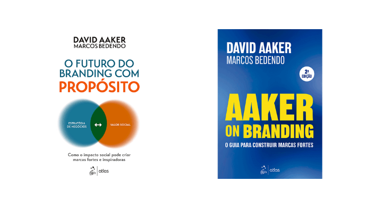 Capas dos dois livros de David Aaker adaptados para o Brasil por Marcos Bedendo
