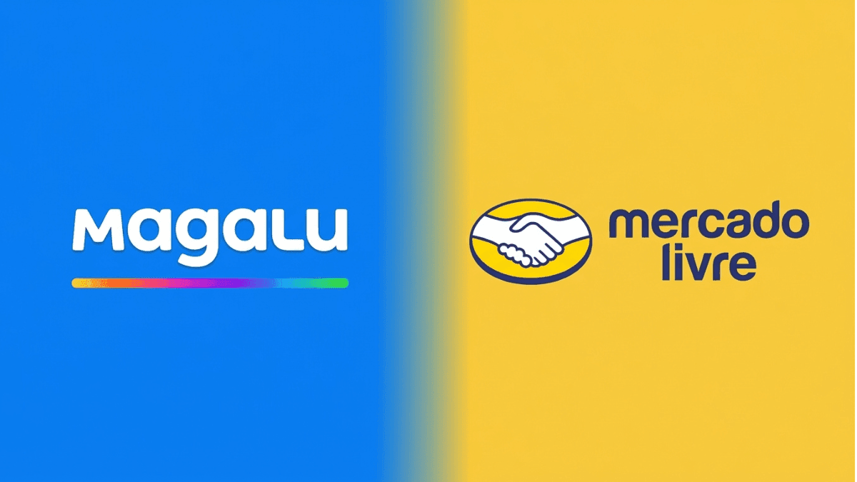 Imagem criada por IA representa parceria entre Magalu e Mercado Livre