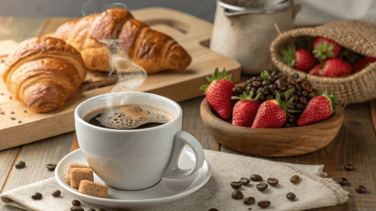 Mesa de café da manhã com alimentos e bebidas, ilustrando as experiências gastronômicas do Breakfast Weekend 2026 no Rio de Janeiro.